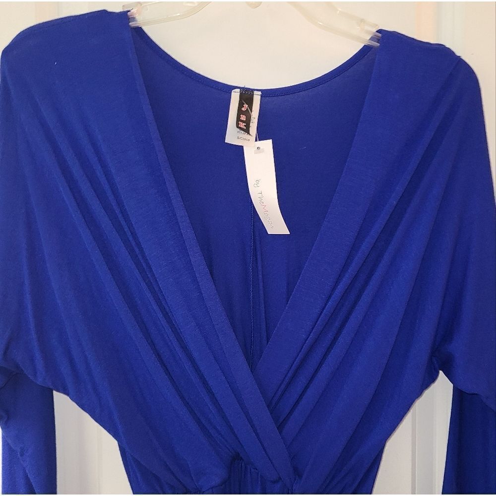 JnK by the Mogan Royal Blue Belted Dress - Picture 5 of 11